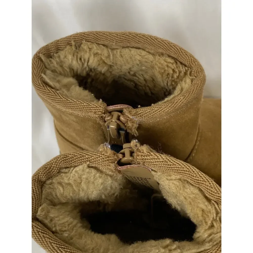 Cat & Jack Toddler Zip Up Suede Boots Tan Size 7
